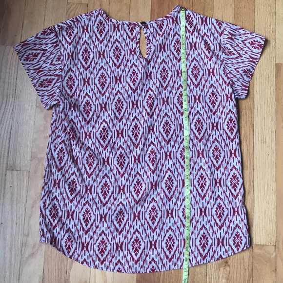 Paper kite short sleeve hi-low ikat blouse - Picture 6 of 6